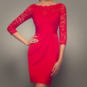Red lace dress